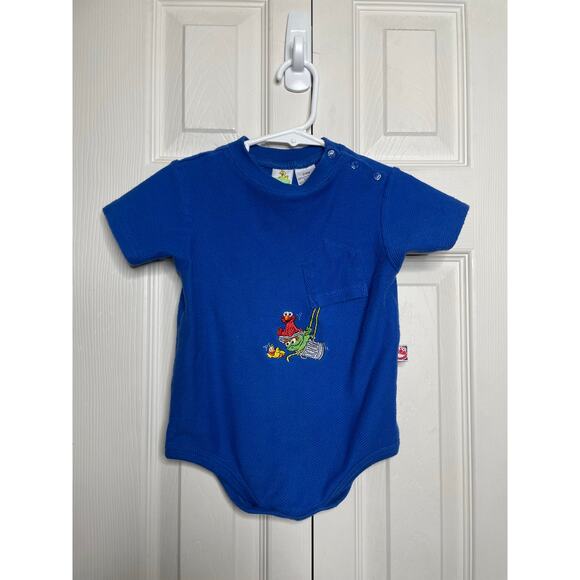 Vintage Sesame Street 24 Mo Oscar the Grouch One Piece Blue - Picture 1 of 7